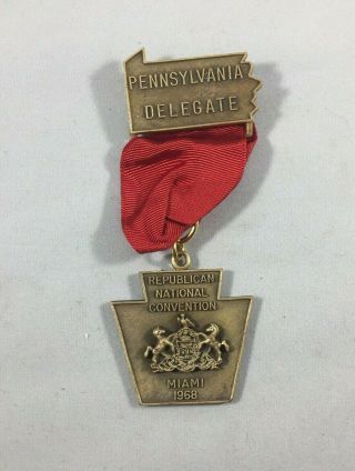 Delegate Badge For 1968 Republican National Convention Richard Nixon