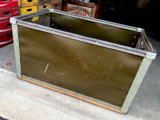 Vintage 1950 - 60’s Military Large Metal Bin Crate Storage Decor Box