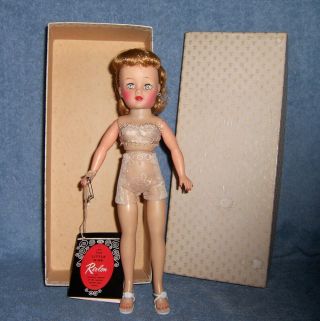 Pretty Vintage Ideal Little Miss Revlon Fashion Doll N Box Wrist Tag High Color