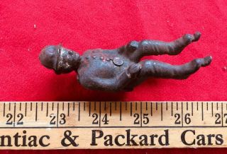 Vintage 1890s Cast Iron Seated Fireman Or Policeman,  Probably Hubley.  Very Htf