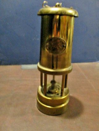 Mw: Antique Brass Coal Miners Mining Carbide Lamp Lantern Light - Made In Wales