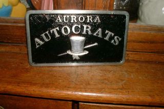 Vintage Rat Rod Car Club Plaque Sign Auto Crats Aurora Illinois Auto Hot Rod