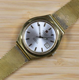 Vintage Tissot Seastar Swiss Automatic Date Gold Plated Men 