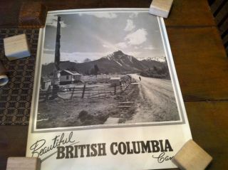 12 - 25 Vintage Poster 22 X 17 Travel Poster British Columbia Mt Rocher Haze