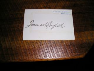 President James Garfield Stamp Signed Executive Mansion Card