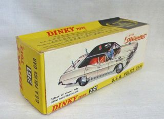 Dinky Toys 251 Usa Police Car Empty Box