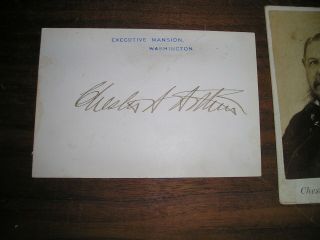 President Chester A Arthur signed Executive Mansion Card 2