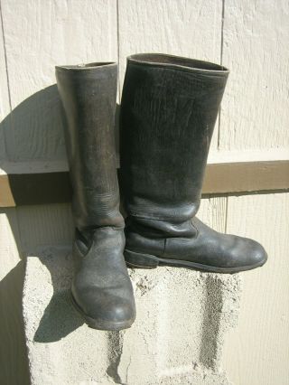 W.  W.  2 German Army Jack Boots Hob Nails Heel Irons 15 Inch Tall Vet.  Bring Back