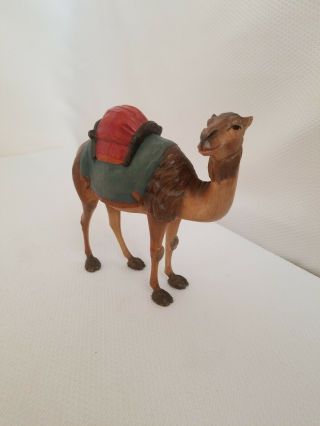 Antique Vtg Hand Carved Colored Wood Anri Karl Kuolt Nativity Camel Figurine