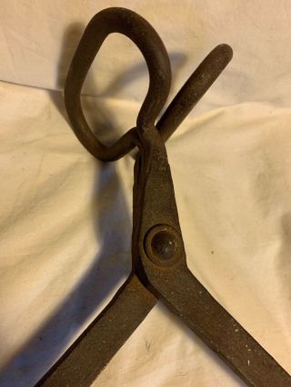 Vintage Antique Cast Iron Blacksmith Hay ice Meat Log Hooks Tongs Primitive Far 2