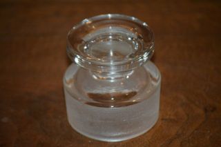 Antique Flat Apothecary Canister Jar Lid Ground Sides 2 1/8 " D Clear Glass