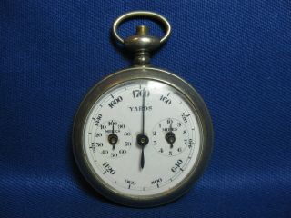 Antique 1900s French Yards Mechanical Pedometer By Hc Henri Chatelain,  Case