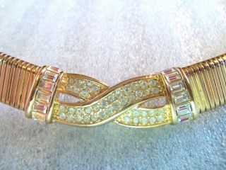 CHRISTIAN DIOR CD 50 ' s HAUTE COUTURE CHOKER NECKLACE goldplated Estate jewelry 3