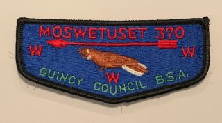 Order Of The Arrow Moswetuset Lodge 370 S1 Rare Flap