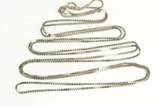 14k 0.  8mm Square Box Link Fashion Chain Necklace 30 " White Gold 05