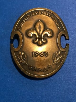 Boy Scout 1963 World Scout Jamboree Participant Metal Badge 45mm