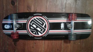 John Lucero Black Label Racing Stripe Complete Skateboard With Vintage Trackers