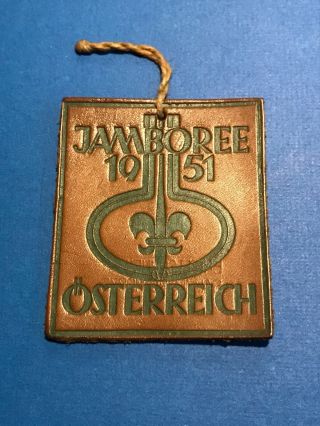 Boy Scout 1951’s World Scout Jamboree Participant Leather Badge
