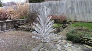 Vintage 6 Ft.  Silver Glow Aluminum Christmas Tree 58 Branch 