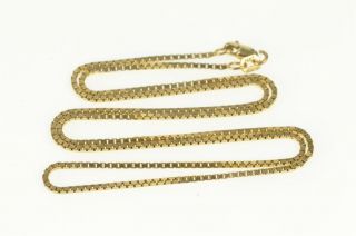 14k 1.  1mm Square Link Classic Box Chain Necklace 18 " Yellow Gold 31