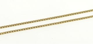 14K 1.  1mm Square Link Classic Box Chain Necklace 18 