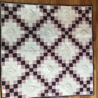 Blueberry Hill Farm Quilt Vintage Table Handmade Pieced Wall Signed Purple Plum