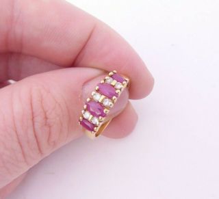 18ct Gold Ruby Diamond Ring,  Art Deco Design Cluster Tg