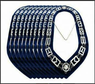 Silver Masonic Regalia Master Mason Blue Lodge Silver Metal 18 Chain Collar