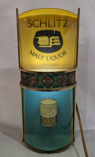 Lc Vintage Schlitz Malt Liquor Hanging Beer Sign Light Wall Sconce Light Up Bar