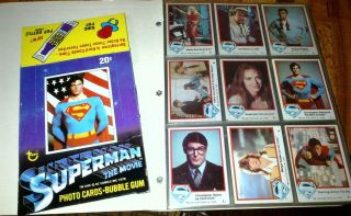 Superman The Movie Trading Complete Card Serie Topps 1978 88 Set Plus Dispay Box