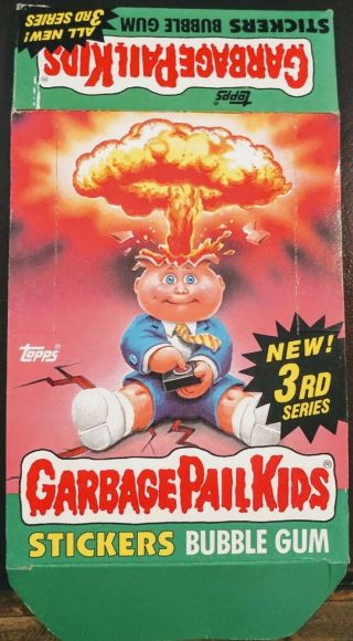 1986 Garbage Pail Kids Series 3 Empty Display Wax Pack Box Os3 Gpk (non X - Out)