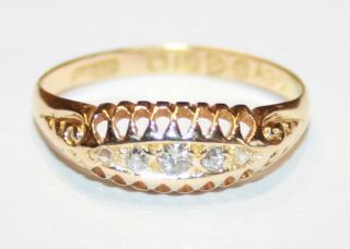 Antique 18ct Gold 5 - Stone Diamond Ring Chester Hallmark 1914/15 Size K