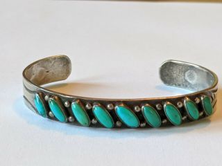 Vintage Navajo Sterling Turquoise Cuff Bracelet