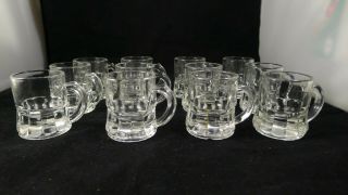 Vintage Set Of 18 Federal Glass Mini Beer Mugs Shot Glass