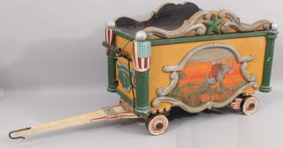Antique 19thc American Folk Art African Safari Painting Carved Wood Circus Wagon