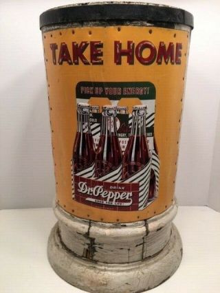Vintage Dr.  Pepper Advertising Sign On General Store Post - Unique -
