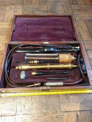 Antique Arnold And Sons Stomach Pump.  Brass And Ebony 48x 30 Fine Object
