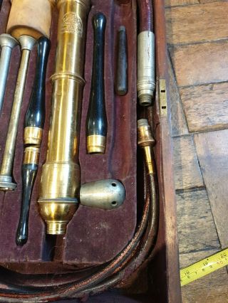 Antique Arnold And Sons stomach pump.  brass and Ebony 48x 30 fine object 3