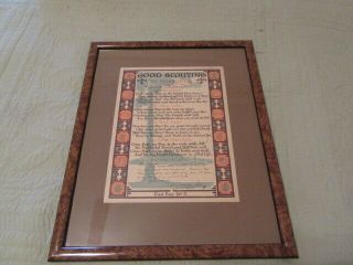 Good Scouting Be Prepared Poem,  Signed By Ernest T.  Seton,  Chief Scout Th4