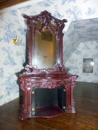 Vintage Mirror Fireplace Bespaq 1:12 Dollhouse Miniature