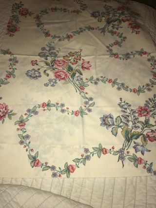 Vintage Cannon Pair Floral Standard Pillowcases Flowers Percale Bedding Bed