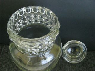 Antique,  Vintage Clear Glass Large Apothecary Drug Store Jar Diamond Thumbprint 3