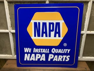 Vintage Nos Napa Auto Parts Embossed Sign Old Gas Oil Service