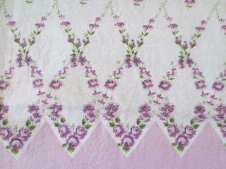 True Vintage Feedsack Violet Floral Border Feed Bag Quilting Sewing Fabric
