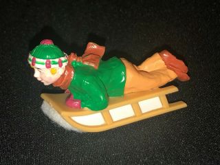 Dept.  56 Village Animated Sledding Hill Magnetic Boy On Sled Replacement Figure