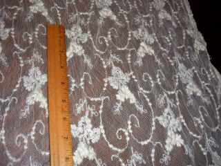 Vintage Ruffled Netted Lace Curtain Panels - Gorgeous Embroidered Lace 3