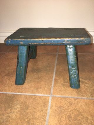 Old Vintage Small Primitive Wooden Step Stool Country Rustic Farmhouse