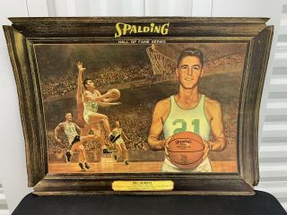 Vintage 60’s Spalding Basketball Bill Sharman Celtics Advertising Sign Poster