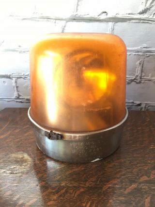 Vintage Unity Rv - 25 Beacon Light Lamp Amber Dome Sae W3