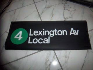Vintage Harlem Nyc Subway Sign 4 Lexington Ave Local Transit Home Ny Roll Sign